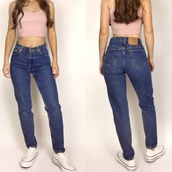 Vintage Levis 550 Dark Wash High Rise Tapered Jeans - Picture 1 of 15